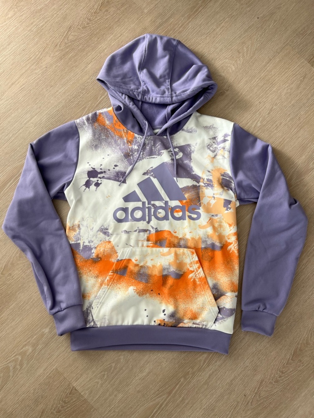 Adidas Lavender & Orange Splash Pullover Hoodie